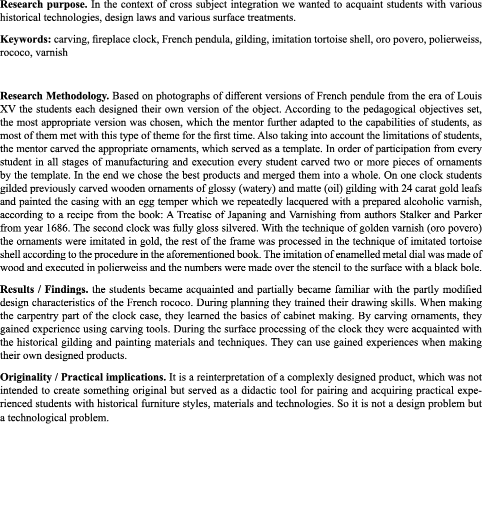 Research purpose  In the context of cross subject integration we wanted to acquaint students with various historical    