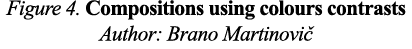 Figure 4  Compositions using colours contrasts Author: Brano Martinovič
