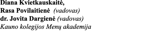 Diana Kvietkauskaitė, Rasa Povilaitienė (vadovas) dr  Jovita Dargienė (vadovas) Kauno kolegijos Menų akademija