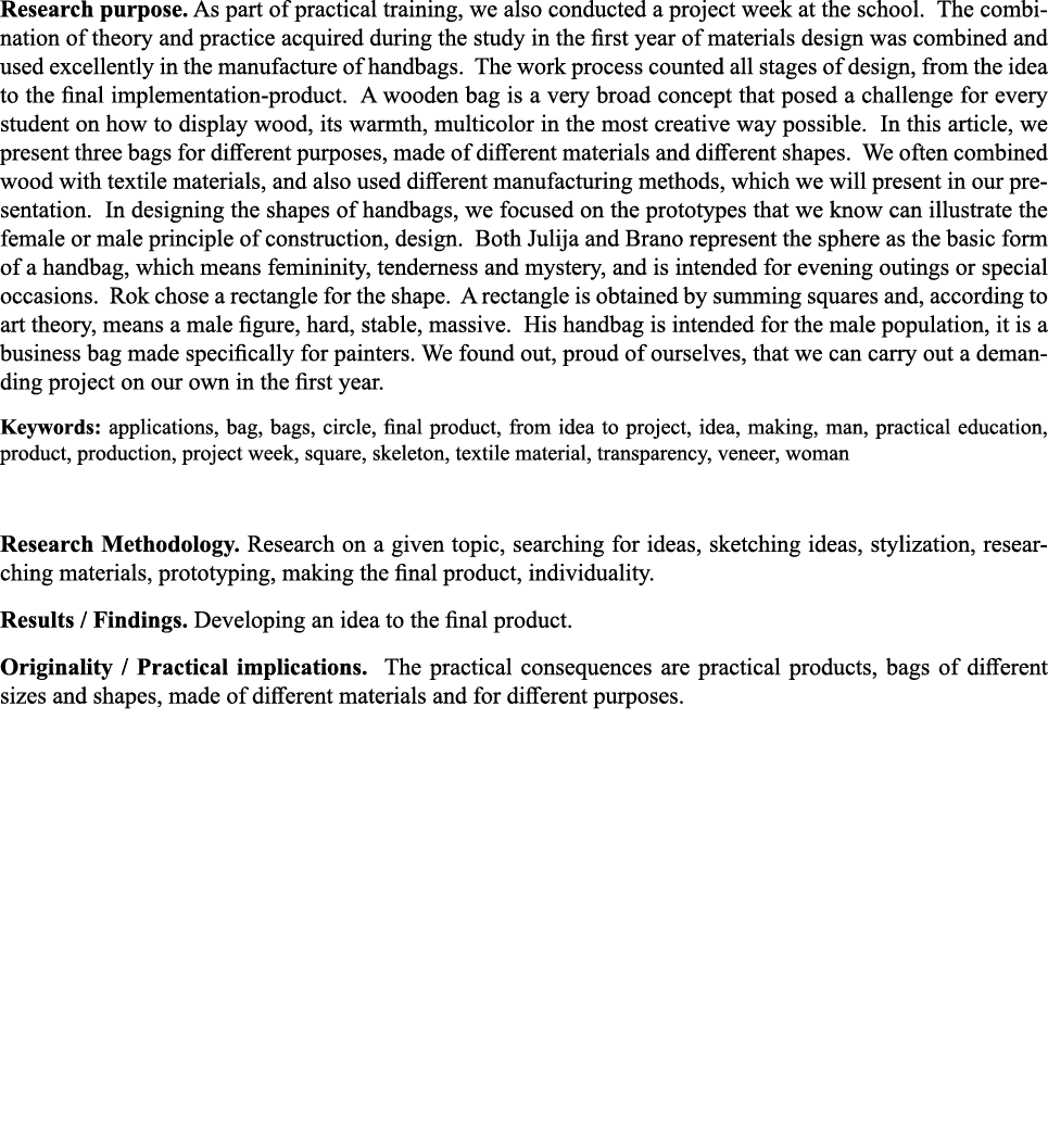 Research purpose  As part of practical training, we also conducted a project week at the school  The combination of t   