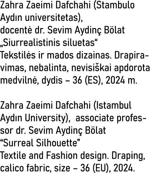 Zahra Zaeimi Dafchahi (Stambulo Aydın universitetas), docentė dr  Sevim Aydinç Bölat  Siurrealistinis siluetas  Tekst   