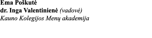 Ema Poškutė dr  Inga Valentinienė (vadovė) Kauno Kolegijos Menų akademija 