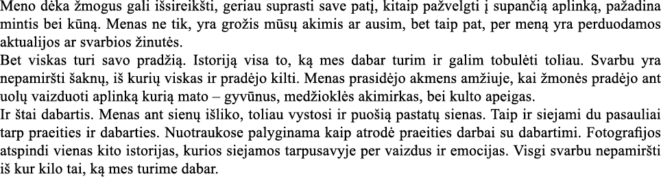 Meno dėka žmogus gali išsireikšti, geriau suprasti save patį, kitaip pažvelgti į supančią aplinką, pažadina mintis be   